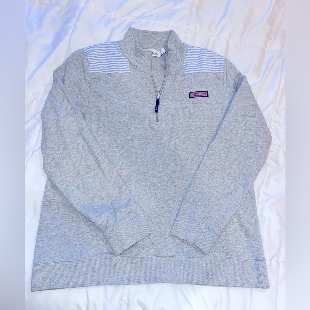 🐳 Vineyard Vines - Shep Shirt - Quarter Zip Pullover - Gray Large